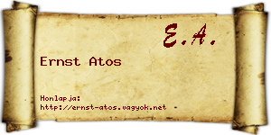 Ernst Atos névjegykártya